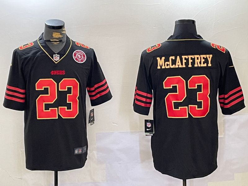 Men San Francisco 49ers #23 Mccaffrey Black Gold 2024 Nike Vapor Limited NFL Jersey style 10273->oakland raiders->NFL Jersey